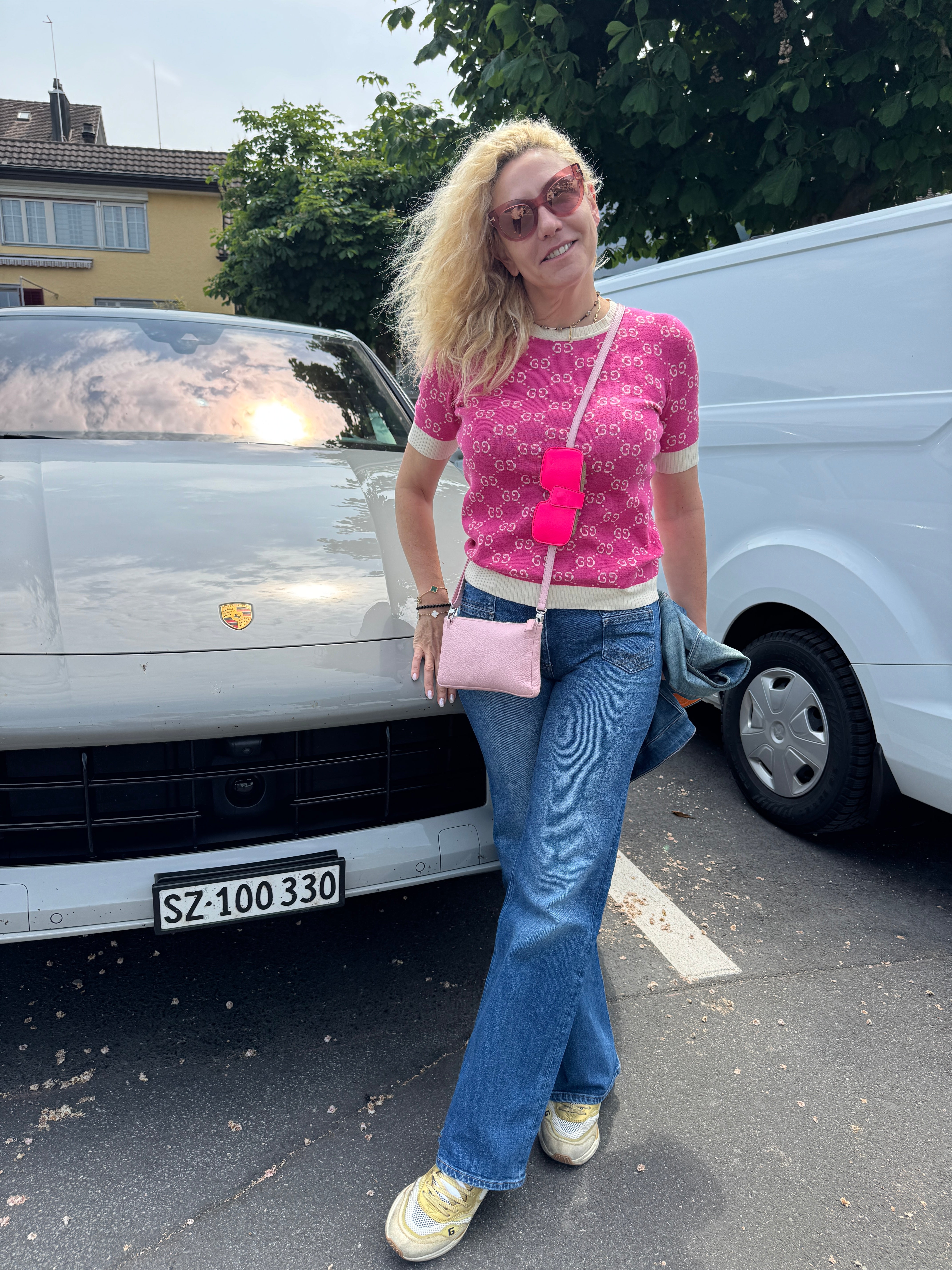 minibag Damen, mini bag , kleine Ledertasche, Glasscover, Glassescover, Brillenetui pink, pinke kleine Tasche