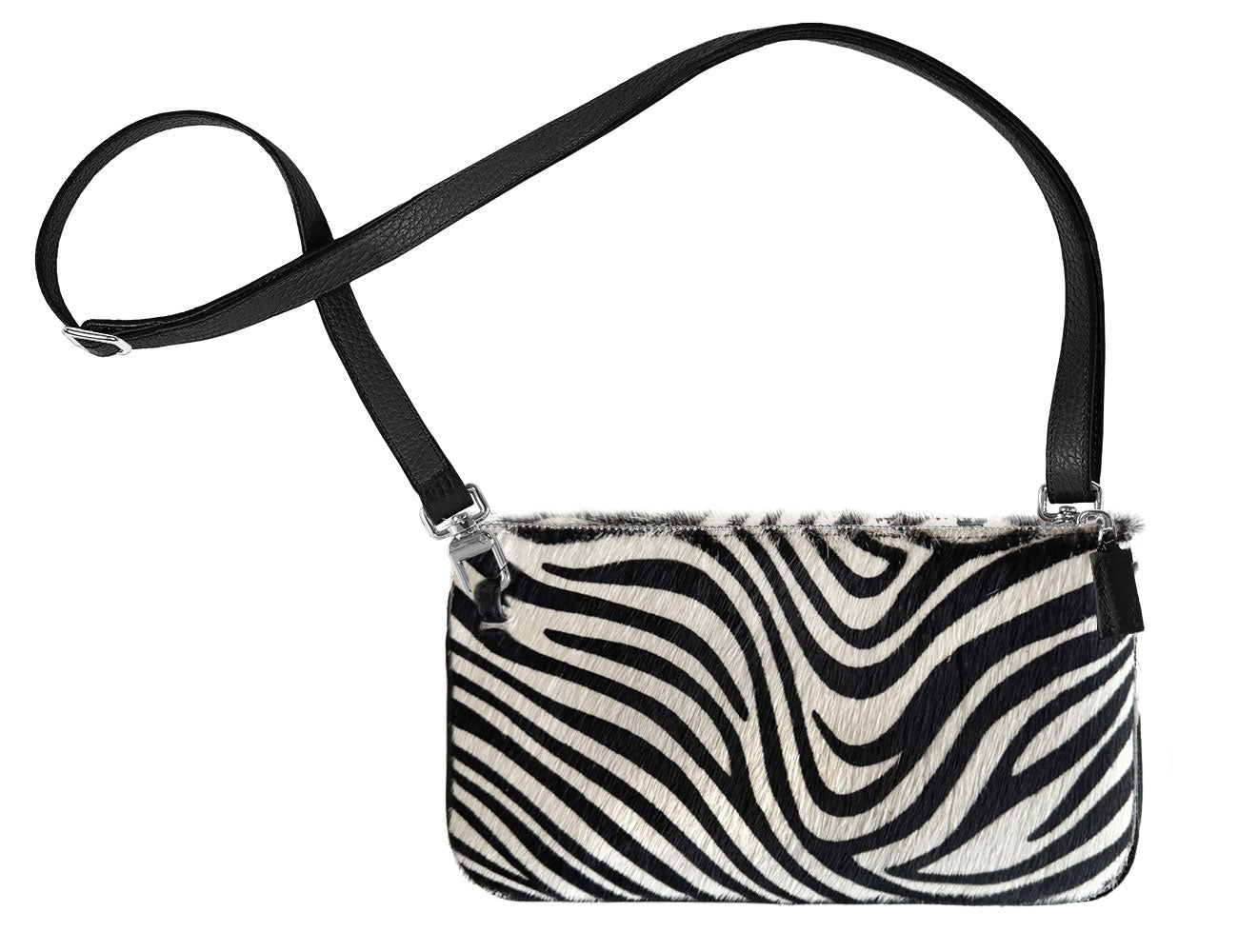 mini bag in zebra, zebrabag, crossbodybag zebra, crossbodybag, clutch zebra