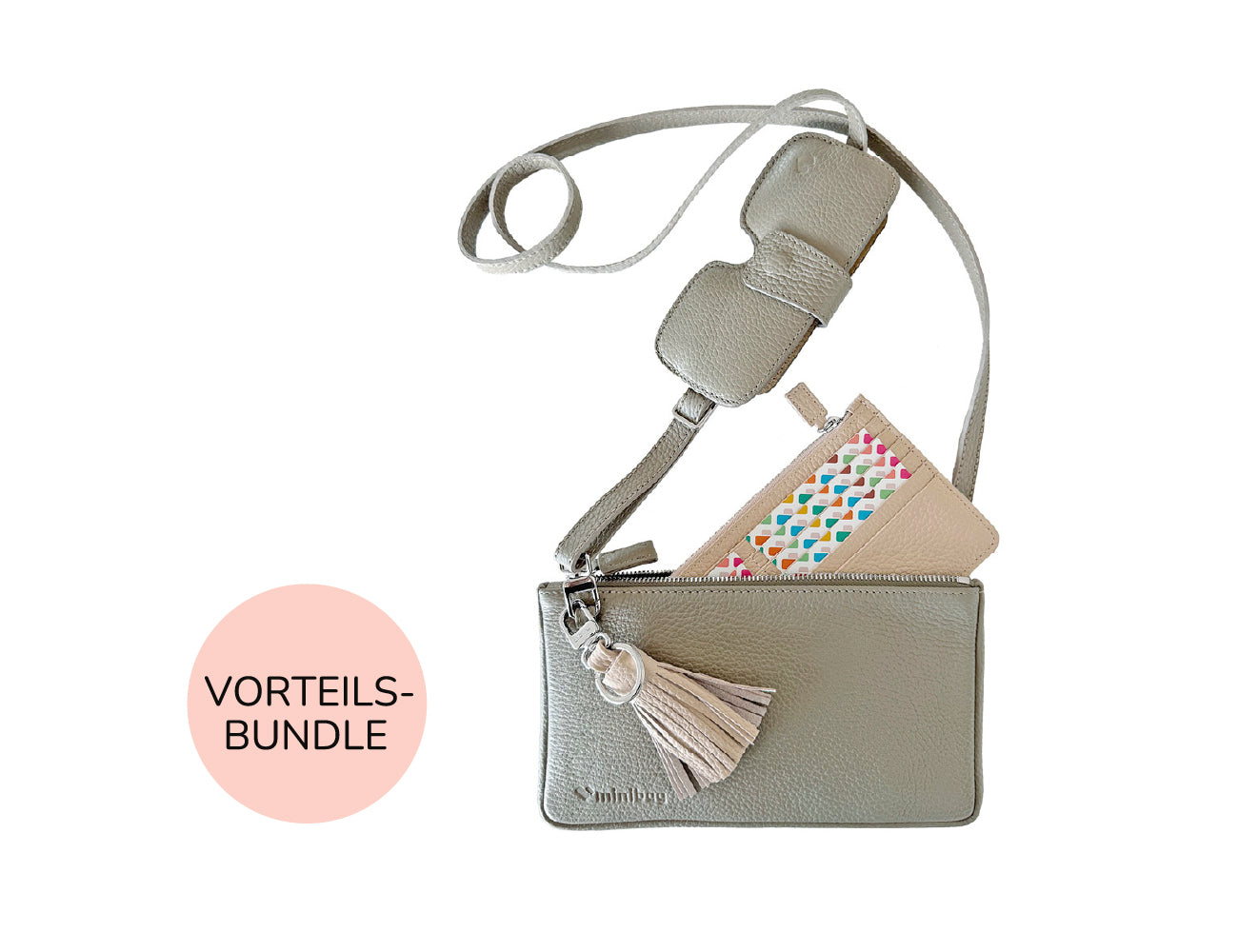 minibag taupe Smart bundle + gratis Schlüsselanhänger