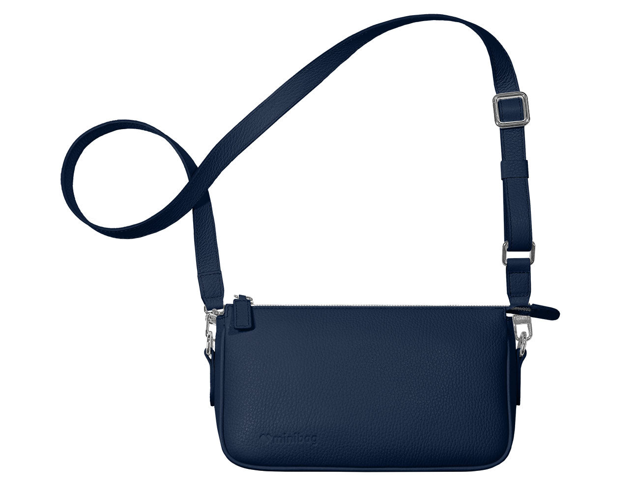 ✓ mini bag Kate in navy: kleine Ledertasche in dunkelblau