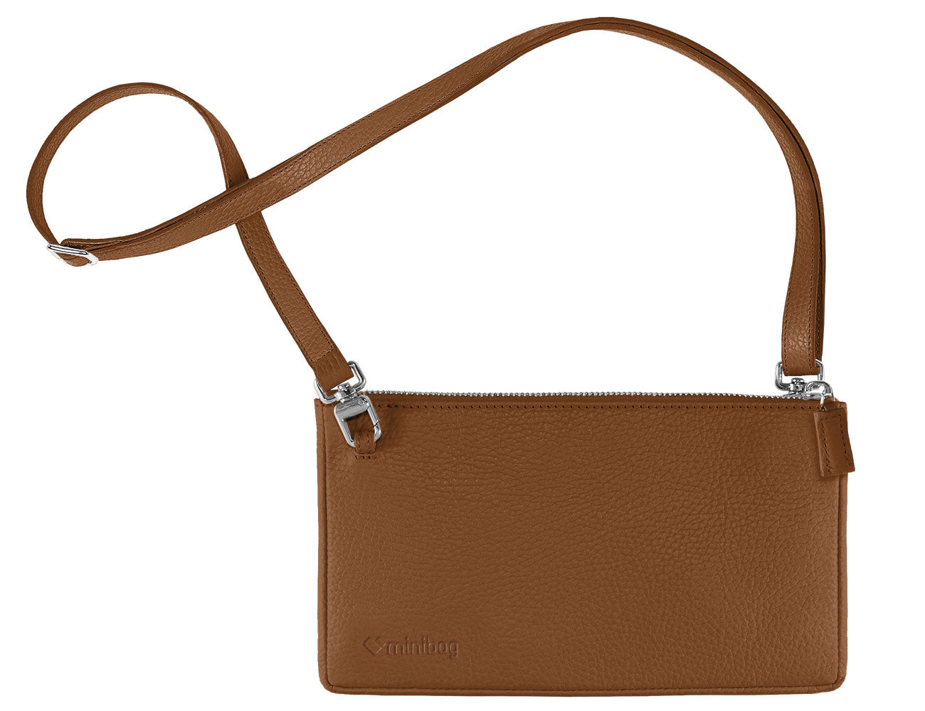 ✓ mini bag cognac: kleine braune Ledertasche, Handytasche