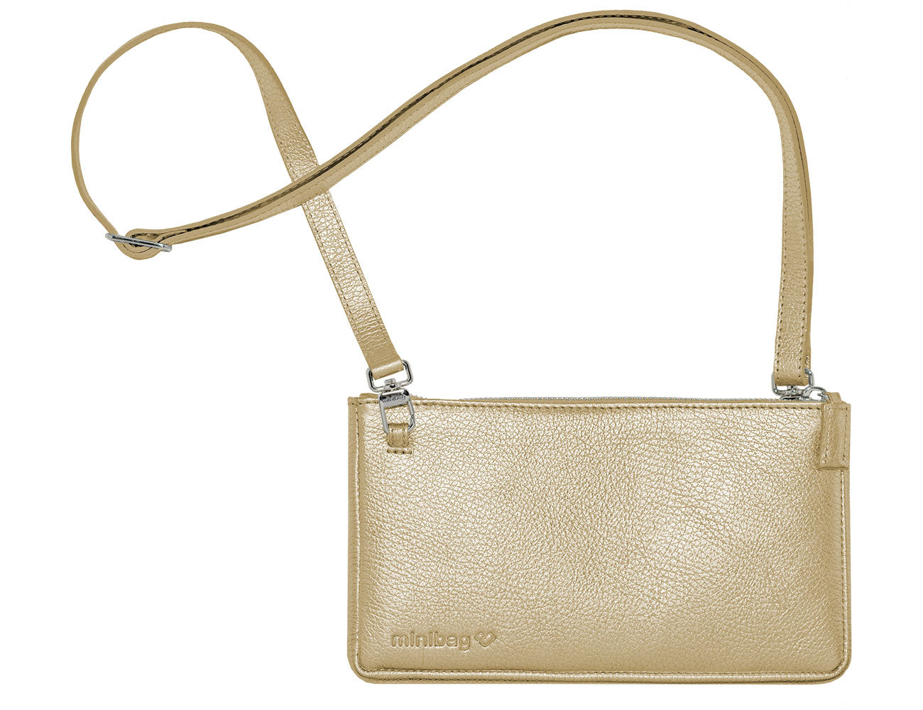 ✓ mini bag gold: kleine goldene Ledertasche, Handytasche mit