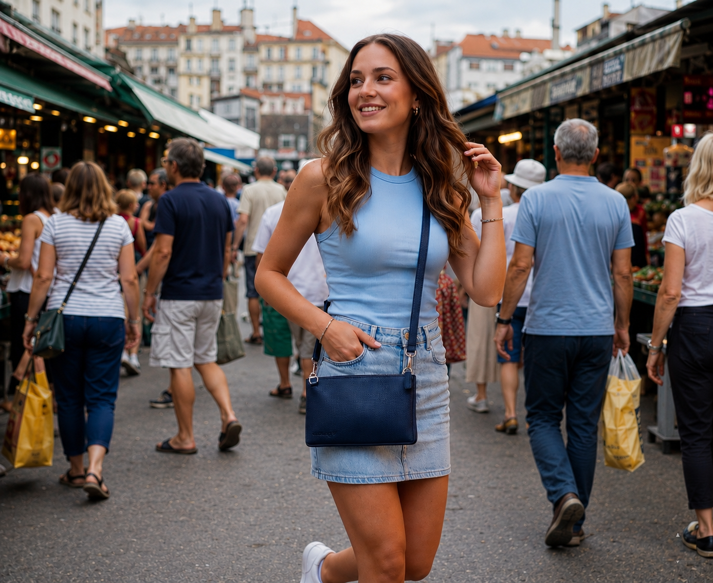 kleine Tasche, Tasche zum Umhängen mit Reissverschluss, Umhängetasche, 