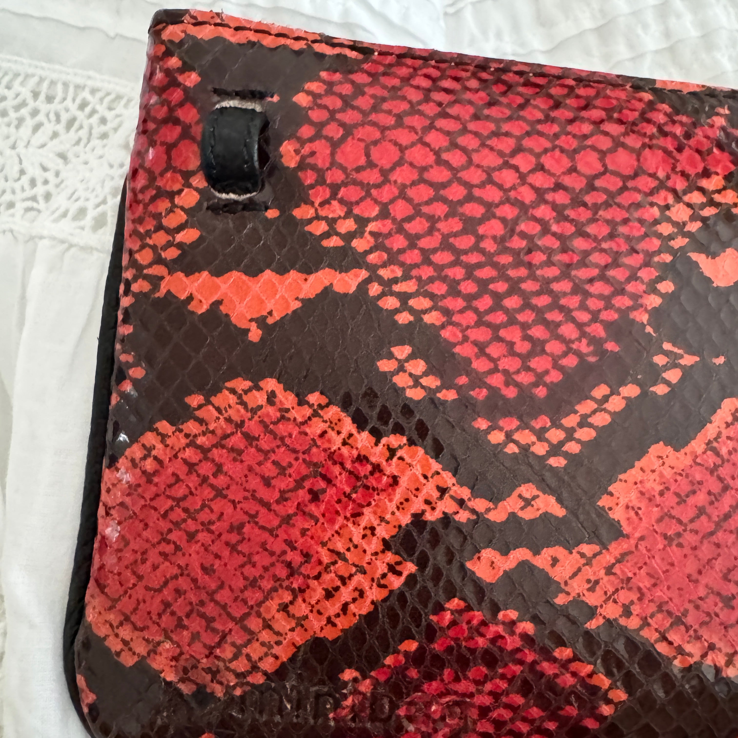 minibag schlangenleder rot