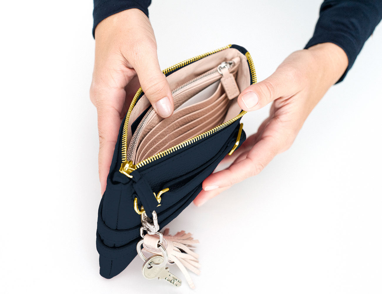 minibag navy GOLD & Wallet