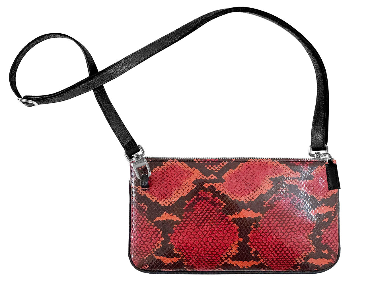 minibag snake, Ledertasche mit Schlangenmuster, Clutch mit Schlangenmuster, kleine Tasche mit Schlangenleder, Schlangenledertasche