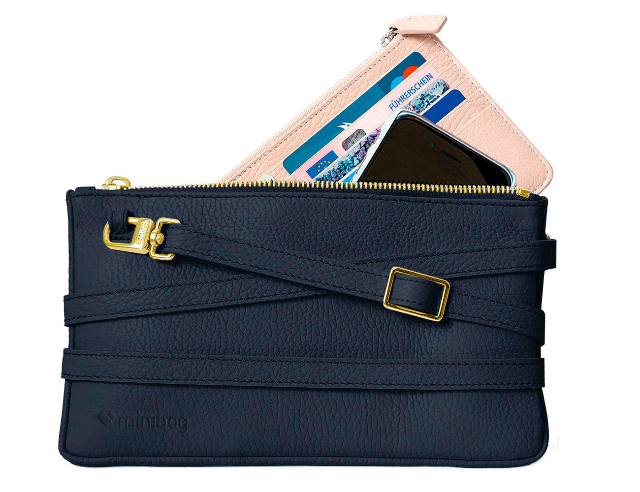 minibag navy GOLD & Wallet