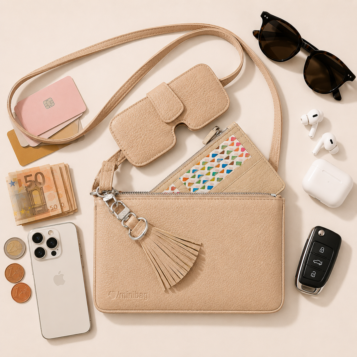 minibag nude Smart bundle + gratis Schlüsselanhänger