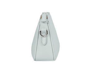 minibag Ledertasche Clutch Kate in der Farbe Pearl aus seitlicher Ansicht