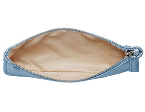 minibag metallic ice, Ledertasche eisblau, Clutch eisblau, Innenleben minibag, Geldtasche eisblau
