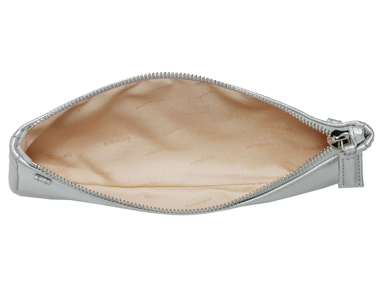 ✓ mini bag silber: kleine silberne Ledertasche, Handytasche