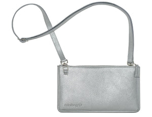 minibag metallic silver, Ledertasche silver, Geldtasche zum Umhängen, Umhängetasche silver, minibag