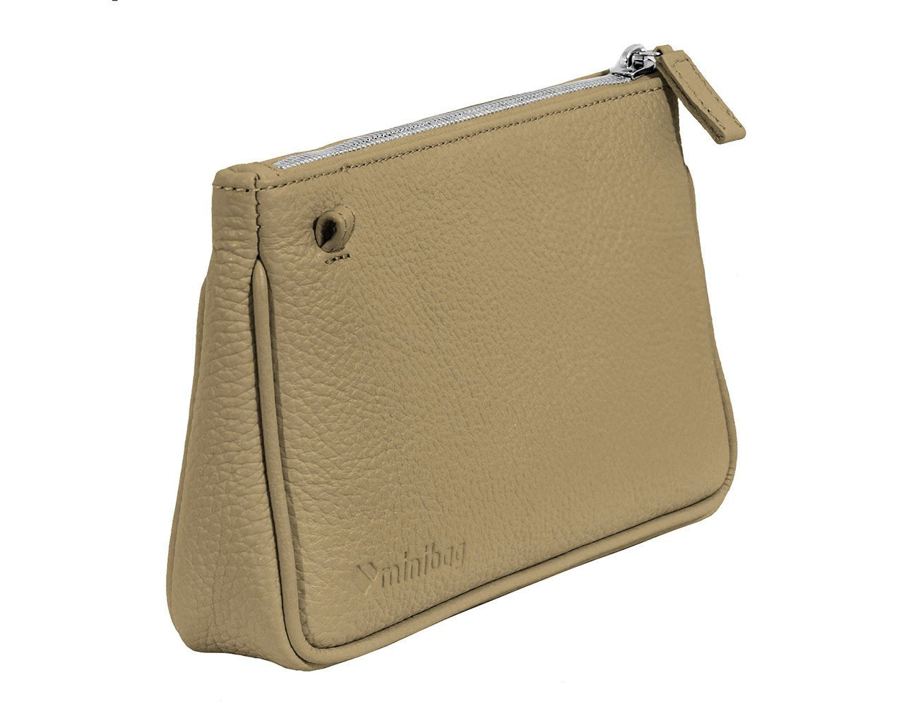 minibag PLUS in cappuccino, Ledertasche hellbraun, Clutch hellbraun, minibag hellbraun, brown Clutch