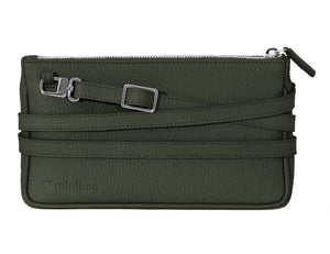 minibag PLUS in forest, Ledertasche dunkelgrün, Clutch dunkelgrün, Ledergurt dunkelgrün, minibag 